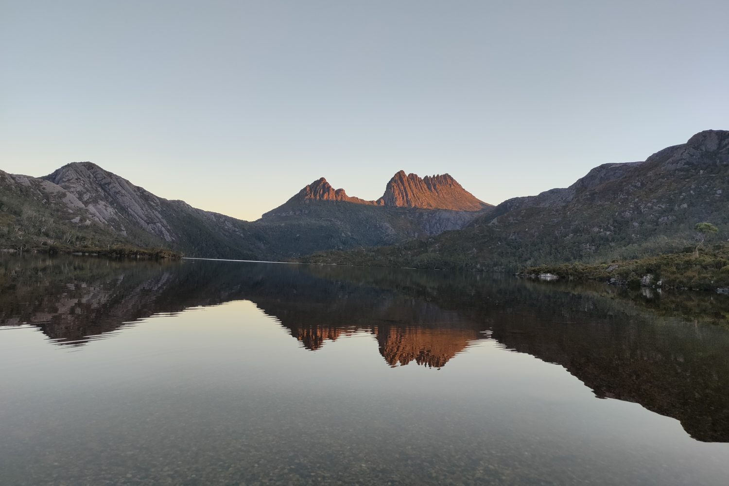 Cradle Mountain reflection in Dove Lake